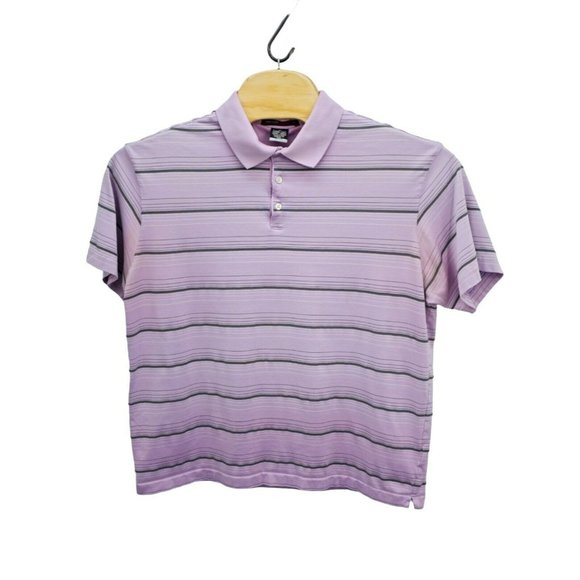 Nike Dri Fit Polo Shirt SS Tiger Woods Collection Purple Stripe Golf Size XL‎ - Picture 1 of 10